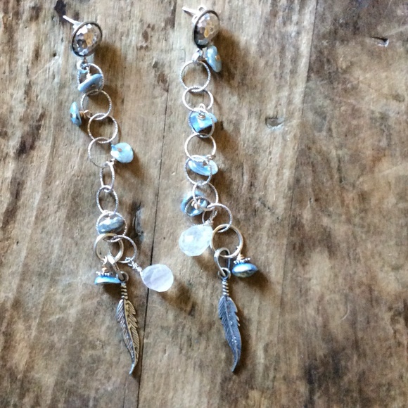 New Tessa 925 rose quartz earrings - Picture 2 of 4